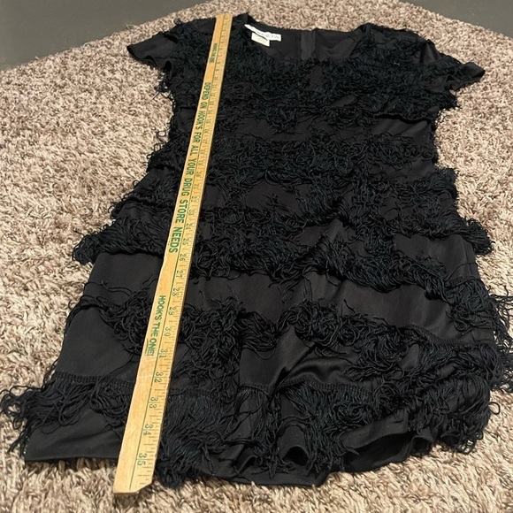 Roberta vintage fringe 1970s Black Short Sleeve Fringe Party Dress flapper - Picture 5 of 7